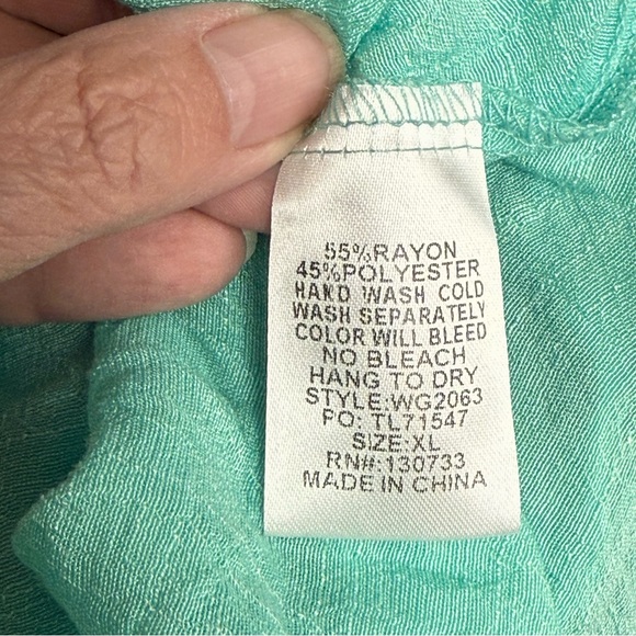 Umgee XL Mint Green Layered Tunic Boho Flowy Oversized Top - Picture 7 of 8